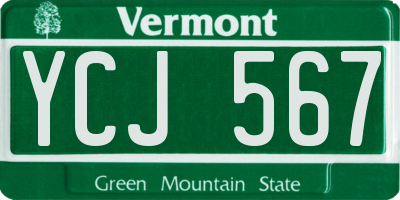 VT license plate YCJ567