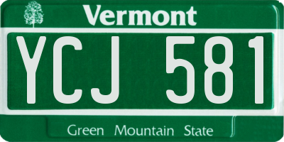 VT license plate YCJ581