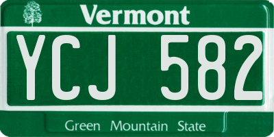 VT license plate YCJ582
