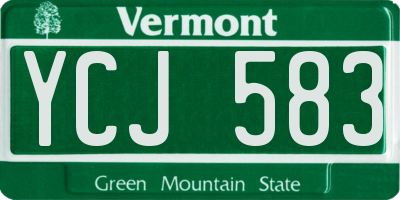 VT license plate YCJ583