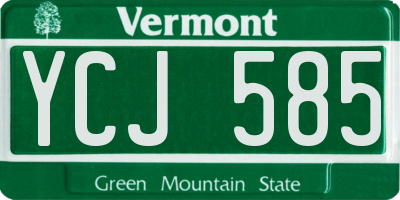 VT license plate YCJ585