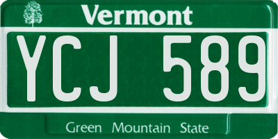 VT license plate YCJ589
