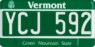 VT license plate YCJ592