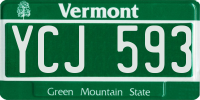 VT license plate YCJ593