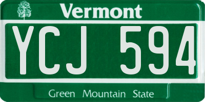 VT license plate YCJ594