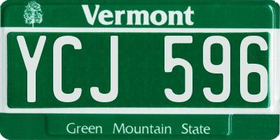 VT license plate YCJ596