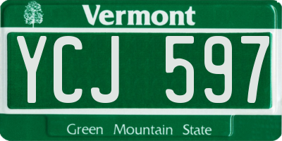 VT license plate YCJ597