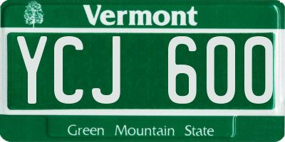 VT license plate YCJ600