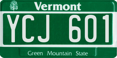 VT license plate YCJ601