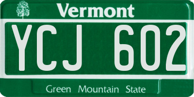 VT license plate YCJ602