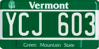 VT license plate YCJ603
