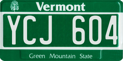 VT license plate YCJ604