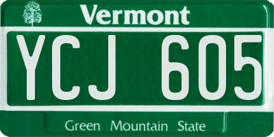 VT license plate YCJ605