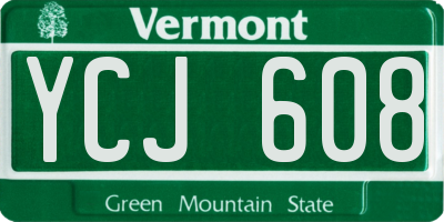 VT license plate YCJ608