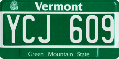 VT license plate YCJ609