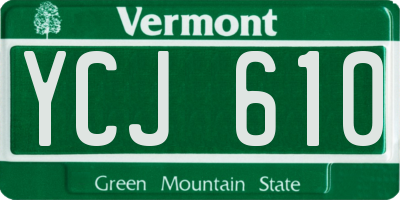 VT license plate YCJ610