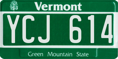VT license plate YCJ614