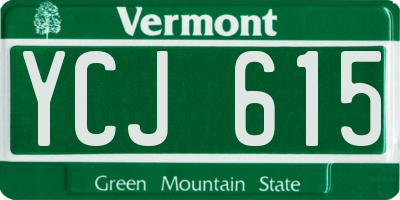 VT license plate YCJ615