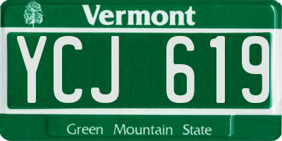 VT license plate YCJ619