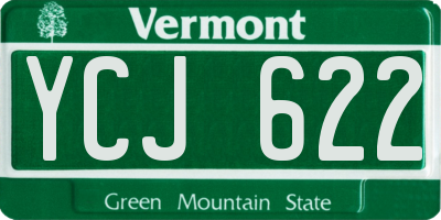 VT license plate YCJ622