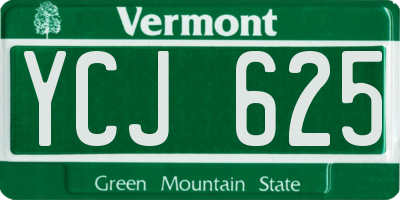 VT license plate YCJ625