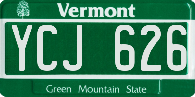 VT license plate YCJ626