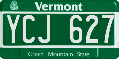VT license plate YCJ627