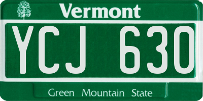VT license plate YCJ630