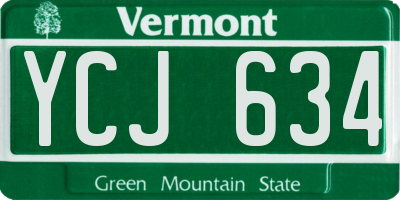 VT license plate YCJ634