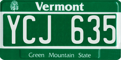 VT license plate YCJ635