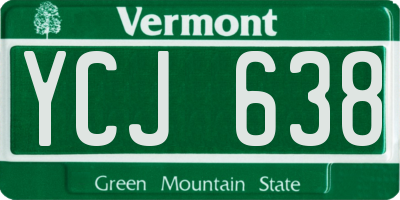 VT license plate YCJ638
