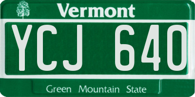 VT license plate YCJ640