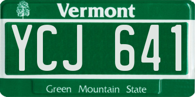 VT license plate YCJ641