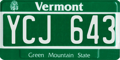 VT license plate YCJ643