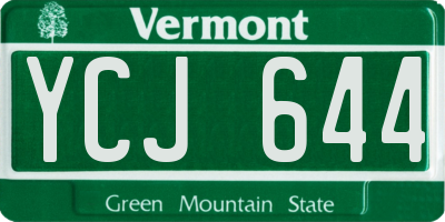 VT license plate YCJ644