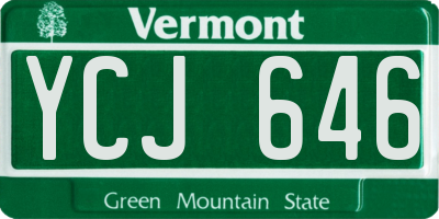 VT license plate YCJ646