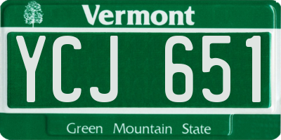 VT license plate YCJ651