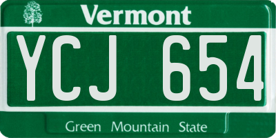 VT license plate YCJ654
