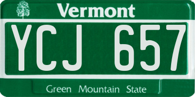 VT license plate YCJ657