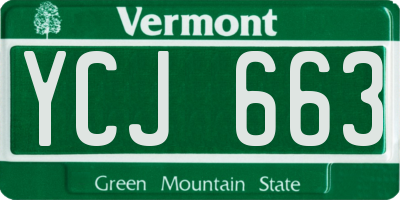 VT license plate YCJ663