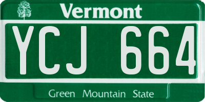VT license plate YCJ664