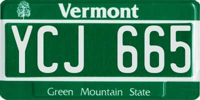 VT license plate YCJ665