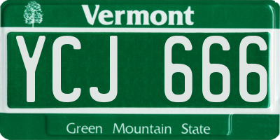 VT license plate YCJ666