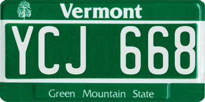 VT license plate YCJ668