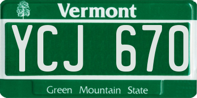 VT license plate YCJ670