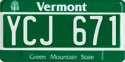 VT license plate YCJ671