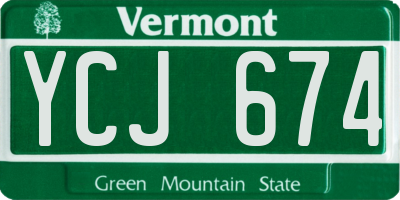 VT license plate YCJ674
