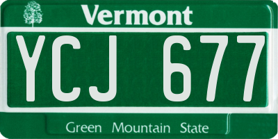 VT license plate YCJ677
