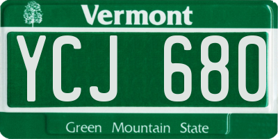 VT license plate YCJ680