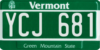 VT license plate YCJ681